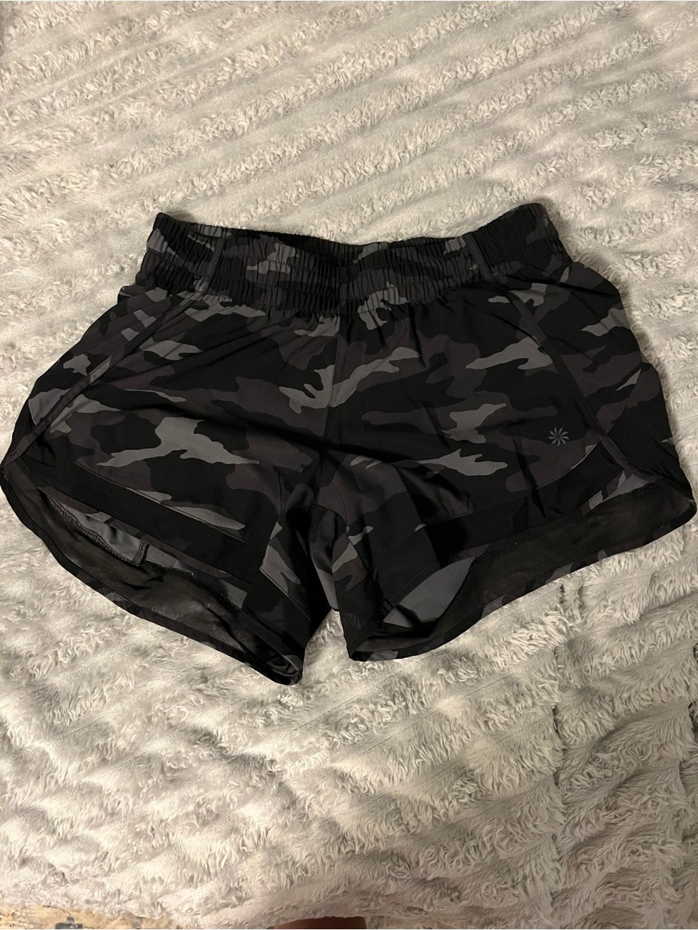 Women’s Athleta 4” Mesh Black Camo Running Shorts